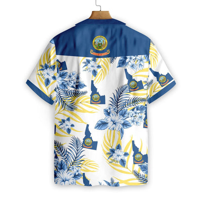 Idaho Proud On White Background Pattern Hawaiian Shirt, Hawaiian For Gift