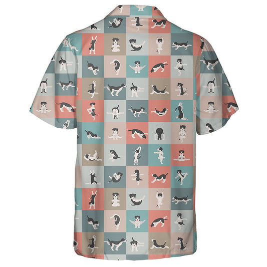 Black Beagle Dog Poses And Exercises Doing Clipart Hawaiian Shirt, Hawaiian Shirt Gift, Christmas Gift