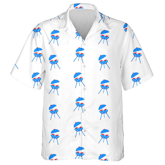 Barbecue For Independence Day Of America On White Background Hawaiian Shirt, Hawaiian Shirt Gift, Christmas Gift