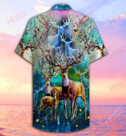 Amazing Deer Unisex Short Sleeve Shirt Summer Tropical Shirts Custom Hawaiian Shirts Hawaiian Shirts For Men, Hawaiian Shirt Gift, Christmas Gift