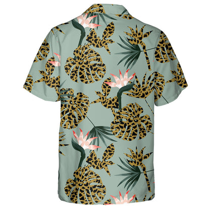 Trendy Retro Animal Skin Leopard With Tropical Jungle Hawaiian Shirt, Hawaiian Shirt Gift, Christmas Gift