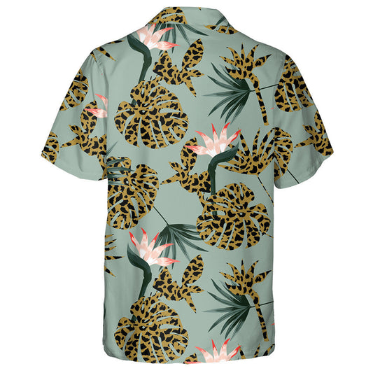 Trendy Retro Animal Skin Leopard With Tropical Jungle Hawaiian Shirt, Hawaiian Shirt Gift, Christmas Gift