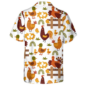 The Farmhouse With Chicken Cock And Duck Hawaiian Shirt,Hawaiian Shirt Gift, Christmas Gift