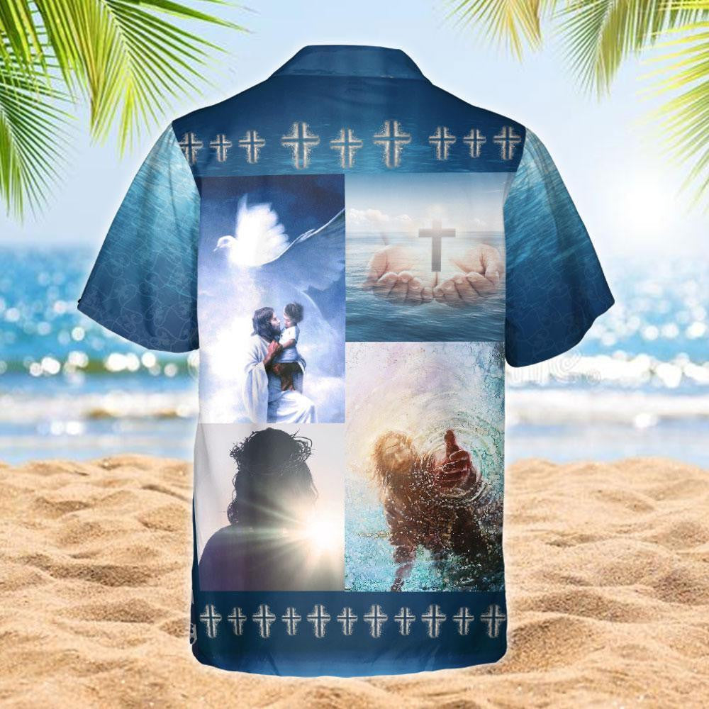 Jesus Saved Me On Dark Blue Design Hawaiian Shirt, Hawaiian Shirt Gift, Christmas Gift