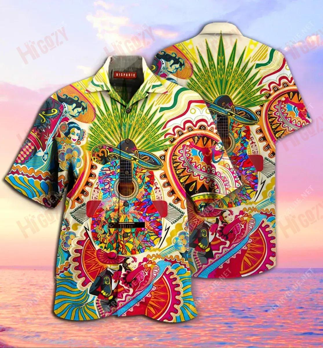 I Love Hispanic Culture Unisex Short Sleeve Shirt Ocean Hawaiian T Shirts Hawaiian Crazy Shirts Hawaiian Shirts For Men, Hawaiian Shirt Gift, Christmas Gift