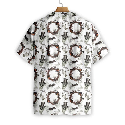 Festive Halloween With Gentleman Skull Colorful Hawaiian Shirt,Hawaiian Shirt Gift, Christmas Gift