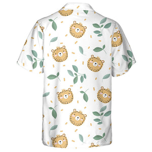 Baby Leopard With Branches And Leaves Hawaiian Shirt, Hawaiian For Gift