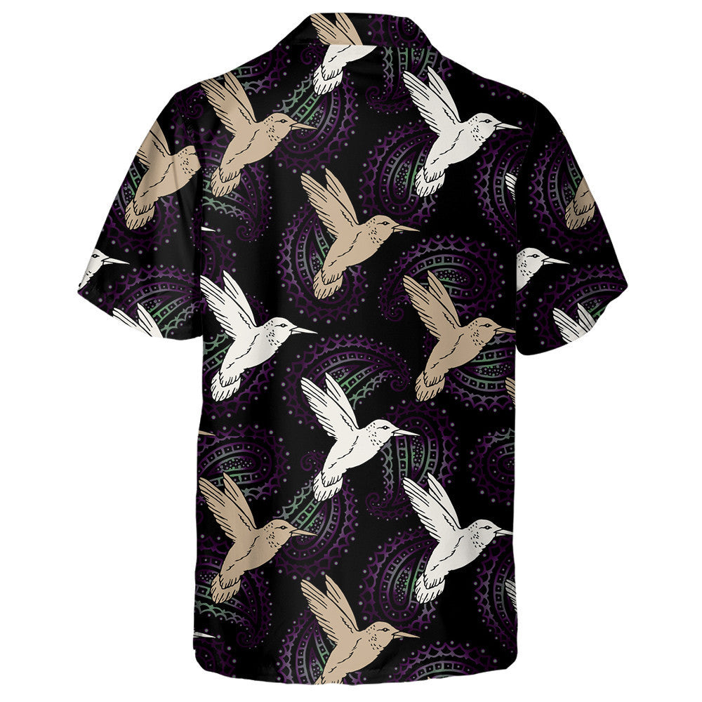 Flying Birds On Vintage Dark Background Hawaiian Shirt,Hawaiian Shirt Gift, Christmas Gift