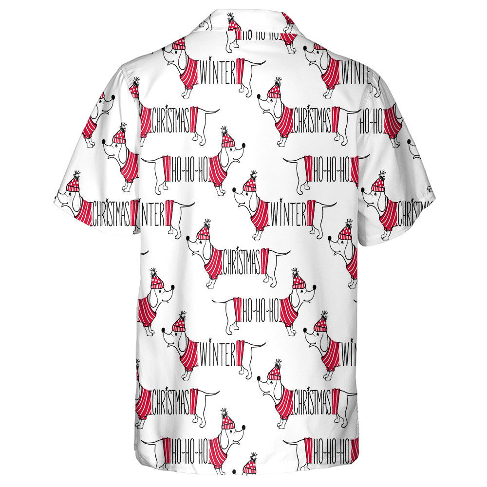 Funny Dachshund Merry Christmas And Winter Hawaiian Shirt, Hawaiian Shirt, Christmas Gift