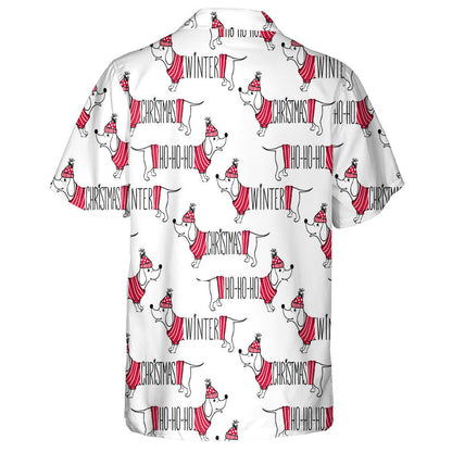 Funny Dachshund Merry Christmas And Winter Hawaiian Shirt, Hawaiian Shirt, Christmas Gift