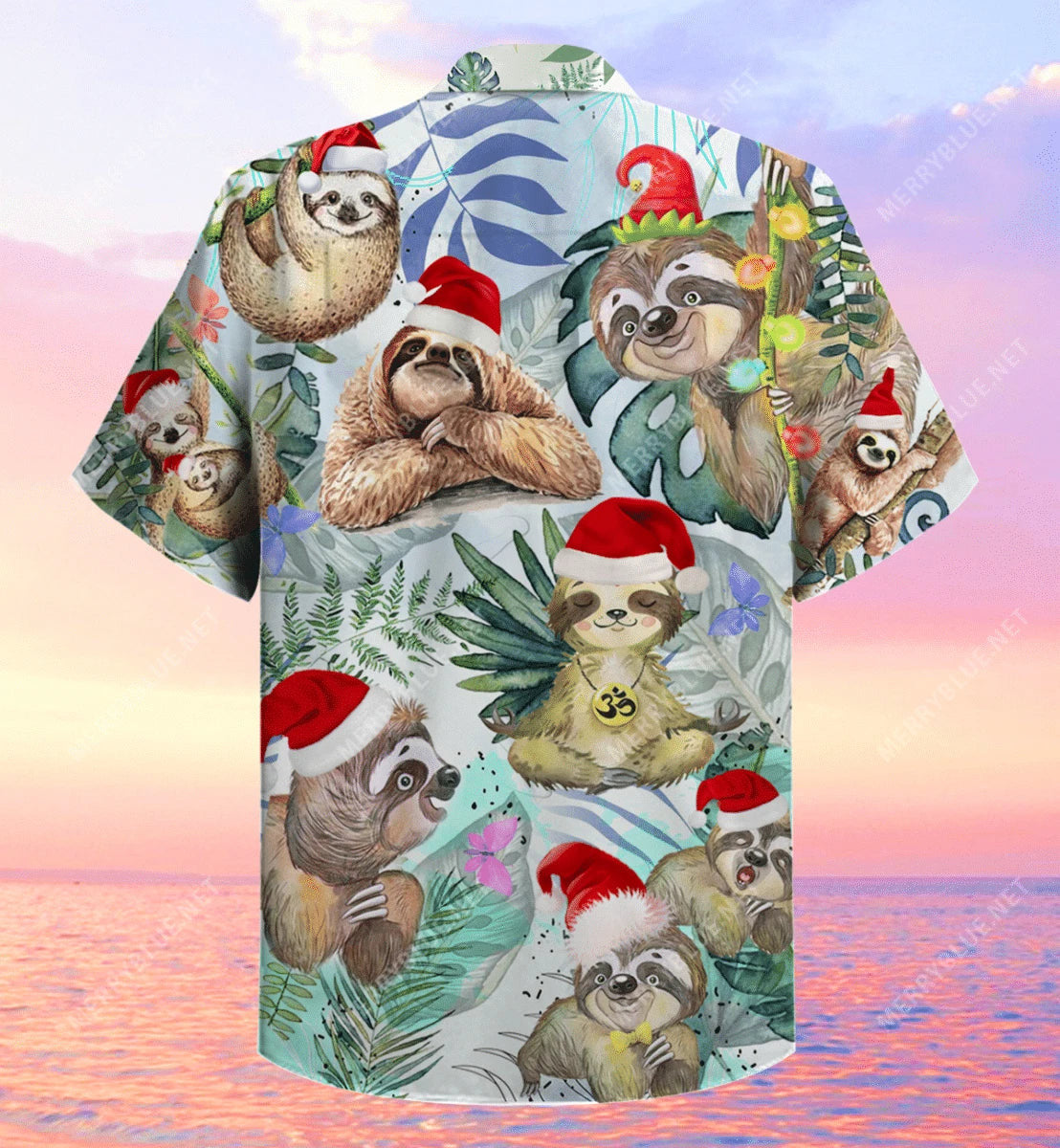 Awesome Sloth With Christmas Hawaiian Shirt, Hawaiian For Gift