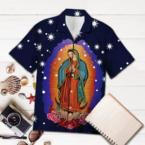 Our Lady Of Guadalupe Pattern Hawaiian Shirt,Hawaiian Shirt Gift, Christmas Gift