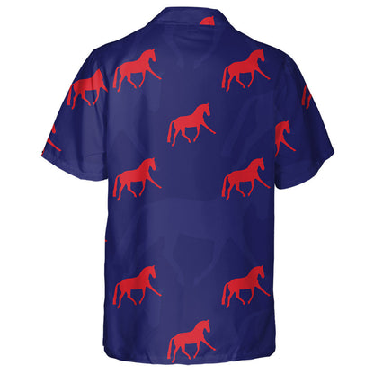 Realistic Hand Drawn Doodle Horses Line Art Hawaiian Shirt, Hawaiian Shirt Gift, Christmas Gift