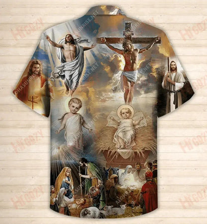 The Life Of Jesus Short Short Sleeve Shirt Summer Hawaiian T Shirts Custom Hawaiian Shirts Hawaiian Shirt Pattern, Hawaiian Shirt Gift, Christmas Gift