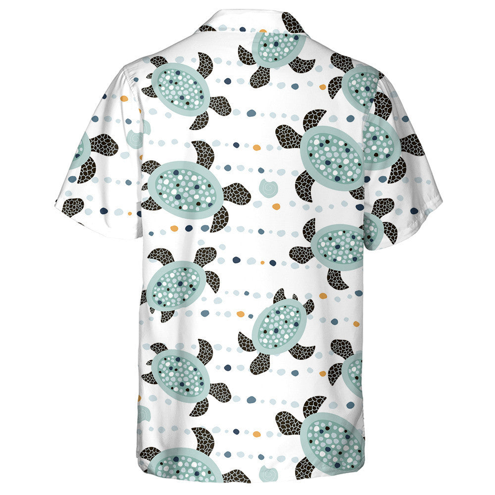 Marine With Cute Turtles Undersea Texture Hawaiian Shirt,Hawaiian Shirt Gift, Christmas Gift
