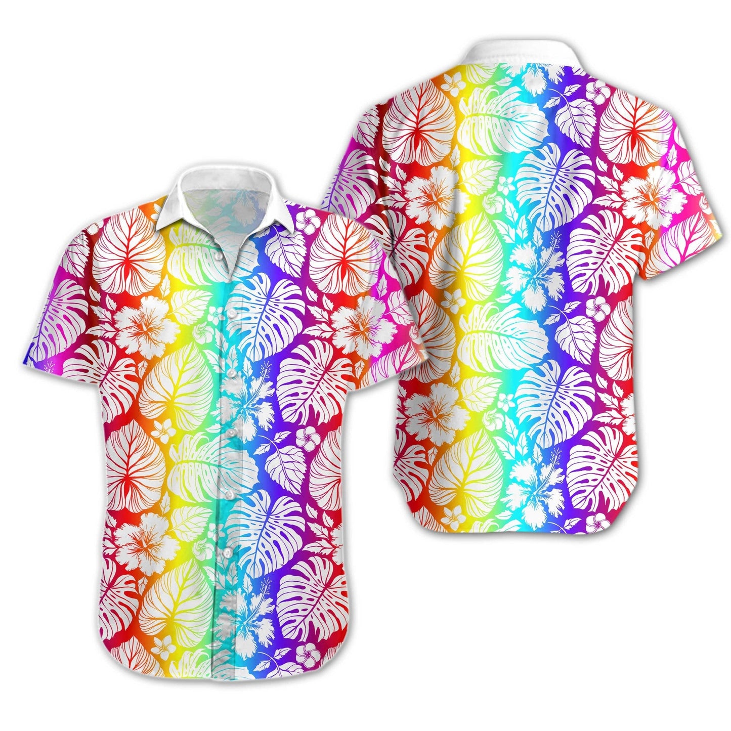 Bright Color Lgbt Tropical Design Hawaiian Shirt, Hawaiian For Gift