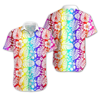 Bright Color Lgbt Tropical Design Hawaiian Shirt, Hawaiian For Gift