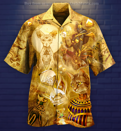 Egypt Cat Style - Hawaiian Shirt_Hawaiian Shirt Gift, Christmas Gift