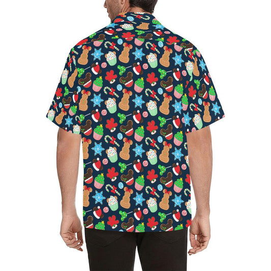 Cute Pattern Christmas Desserts Design Hawaiian Shirt,Hawaiian Shirt Gift, Christmas Gift