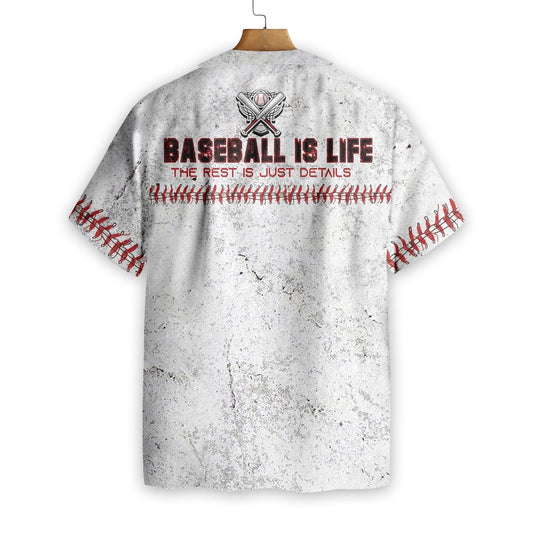 Baseball Is Life The Rest Is Just Details Background Hawaiian Shirt, Hawaiian Shirt Gift, Christmas Gift