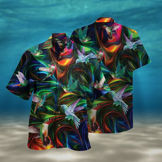 Magical Lights Hummingbird Fantasy Design Hawaiian Shirt,Hawaiian Shirt Gift, Christmas Gift
