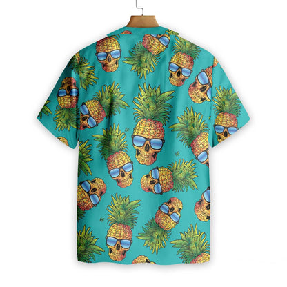Pineapple Skull And The Tropical Leaves Design Hawaiian Shirt,Hawaiian Shirt Gift, Christmas Gift
