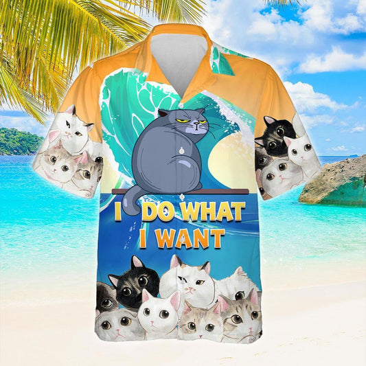 Appealing Design Hawaiian Shirt Cat I Do What I Want, Hawaiian Shirt Gift, Christmas Gift