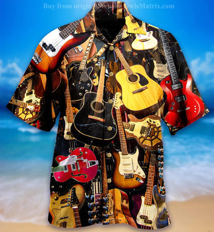 Gift For Music Lovers Guitar Collection Multicolor Pattern Hawaiian Shirt, Hawaiian Shirt Gift, Christmas Gift