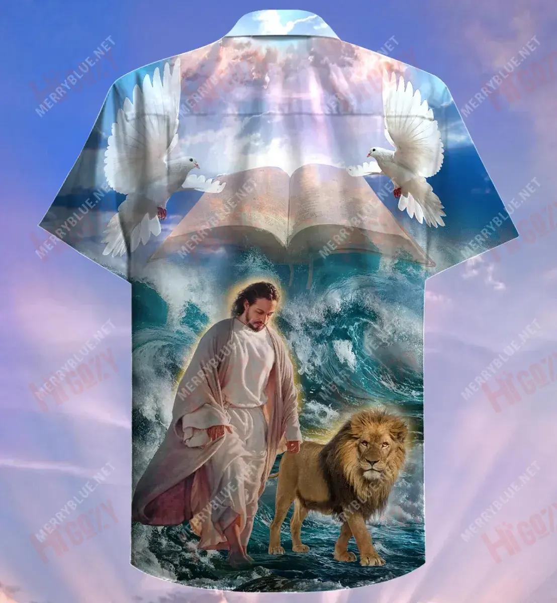 Faith Over Fear Short Hawaiian Shirt Summer Tropical Shirts Hawaiian Crazy Shirts Funny Hawaiian Shirts, Hawaiian Shirt Gift, Christmas Gift