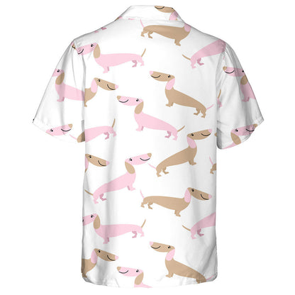 Love Day Pink And Brown Dachshund Hawaiian Shirt, Hawaiian For Gift