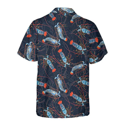 Lobster With Coral Reef In Deep Blue Ocean Design Hawaiian Shirt, Hawaiian Shirt Gift, Christmas Gift
