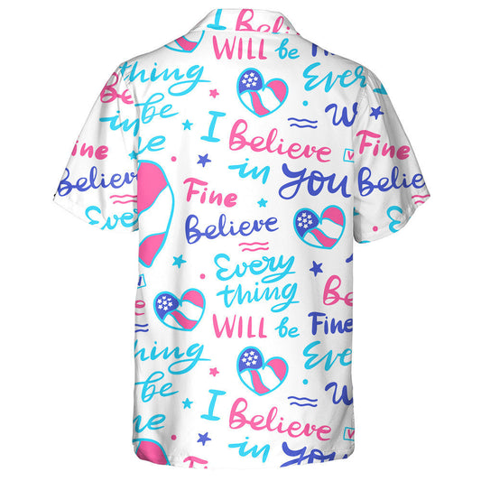 I Believe In You American Heart And Lettering Pattern Hawaiian Shirt, Hawaiian Shirt Gift, Christmas Gift