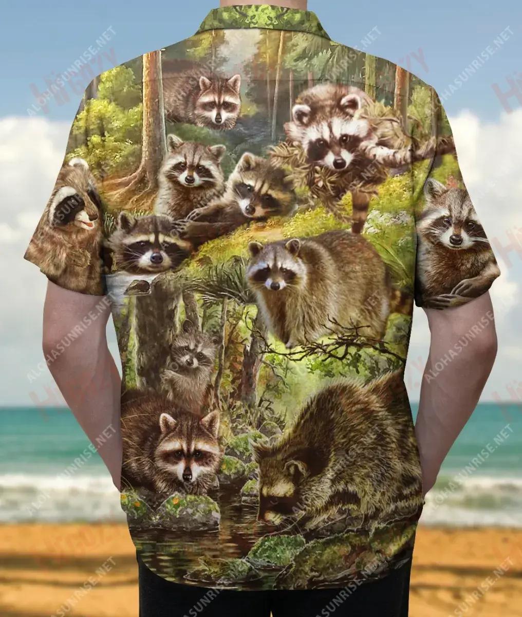 Raccon Is A Spirit Animal Unisex Short Sleeve Shirt Summer Hawaiian T Shirts Hawaiian Crazy Shirts Hawaiian Shirts For Women, Hawaiian Shirt Gift, Christmas Gift