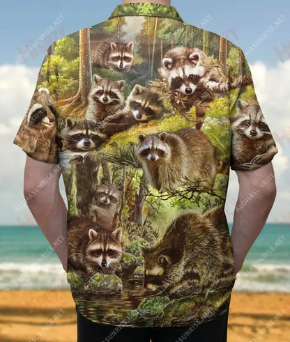 Raccon Is A Spirit Animal Unisex Short Sleeve Shirt Summer Hawaiian T Shirts Hawaiian Crazy Shirts Hawaiian Shirts For Women, Hawaiian Shirt Gift, Christmas Gift