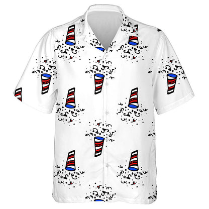 Hand Drawn Firecrackers In The Colors Of American Flag Hawaiian Shirt, Hawaiian Shirt Gift, Christmas Gift