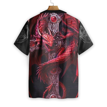 Dragon Tattoos Magenta Ornamental Hawaiian Shirt,Hawaiian Shirt Gift, Christmas Gift