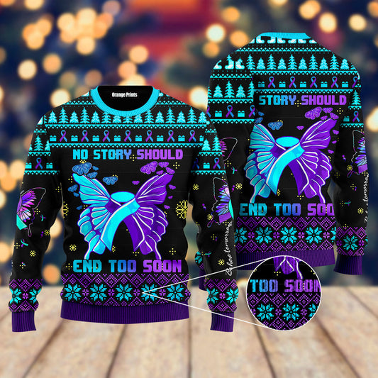 Suicide Prevention Awareness Butterfly Ugly Christmas Sweater, Christmas Ugly Sweater,Christmas Gift,Gift Christmas 2022