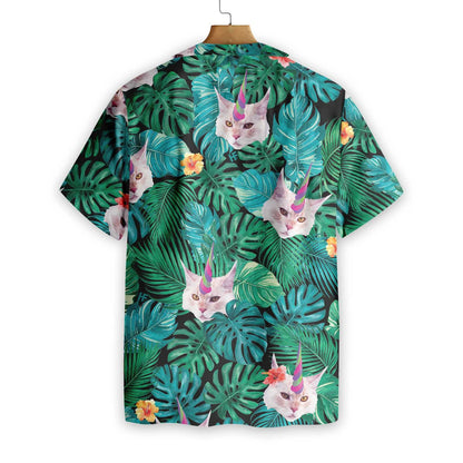 Deep Jungle Unicorn Cat Hawaiian Shirt,Hawaiian Shirt Gift, Christmas Gift