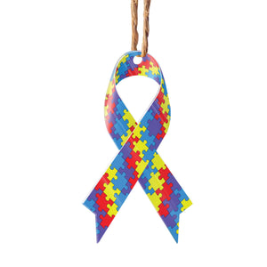 Autism Ribbon Christmas Ornament, Christmas Ornament Gift, Christmas Gift, Christmas Decoration