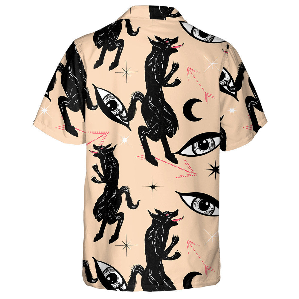 Bohemian Tattoo Art Style Wolf Eyes And Arrows Hawaiian Shirt, Hawaiian Shirt Gift, Christmas Gift