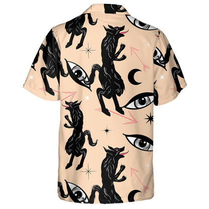 Bohemian Tattoo Art Style Wolf Eyes And Arrows Hawaiian Shirt, Hawaiian Shirt Gift, Christmas Gift