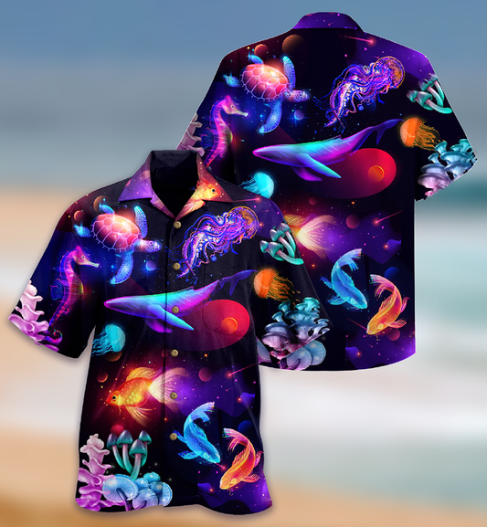 Ocean Love Fish Turtle - Hawaiian Shirt, Hawaiian Shirt Gift, Christmas Gift