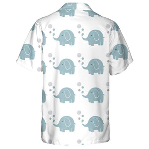 Adorable Elephant And Bubbles On White Background Hawaiian Shirt, Hawaiian Shirt Gift, Christmas Gift