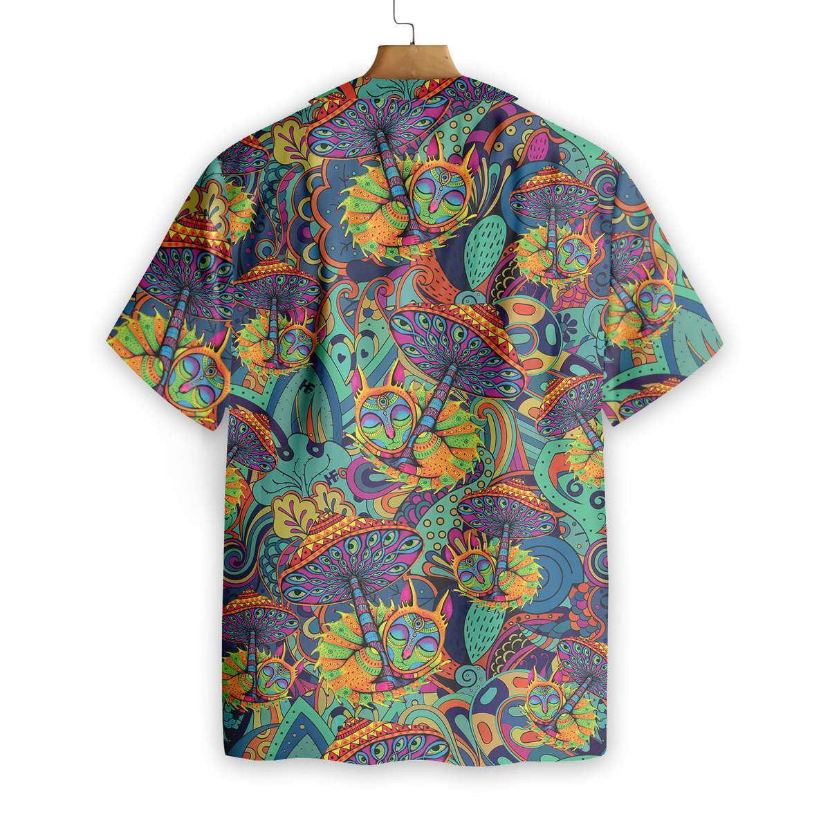 Mushroom Hippie Awesome Background Design Hawaiian Shirt,Hawaiian Shirt Gift, Christmas Gift