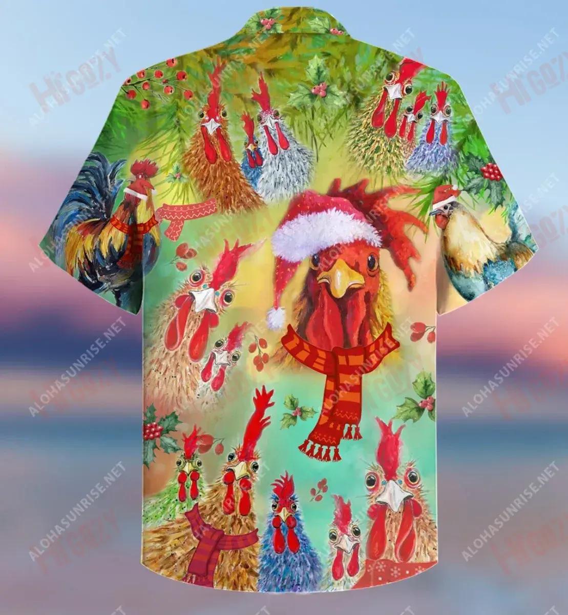 Rooster Merry Clucking Christmas Short Hawaiian Shirt Hobbies Short Sleeve Best Hawaiian Shirts Hawaiian Shirt Pattern, Hawaiian Shirt Gift, Christmas Gift