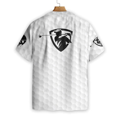 The Golf Skull Black Pattern White Version Hawaiian Shirt, Hawaiian Shirt Gift, Christmas Gift