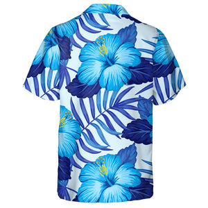 Summer Hawaiian Pattern With Exotic Tropical Blue Hibiscus Pattern Hawaiian Shirt,Hawaiian Shirt Gift, Christmas Gift