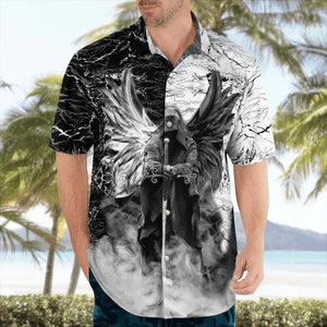 The Death With Long Sword Smoke Hawaiian Shirt,Hawaiian Shirt Gift, Christmas Gift