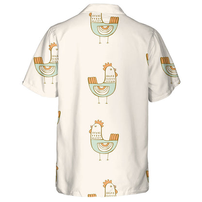 Funny Chicken Hen On Light Pink Background Hawaiian Shirt, Hawaiian Shirt Gift, Christmas Gift