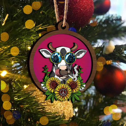 Cool Cow Christmas Ornament, Christmas Gift, Christmas Decoration